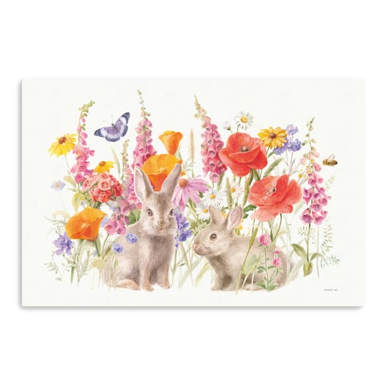 Lumaprints Wildflowers in Bloom I Bunny Canvas Giclée Art